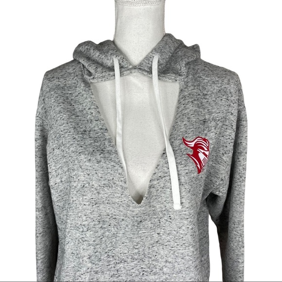 PINK Victoria's Secret Collegiate Rutgers University Grey Key Hole Sweatshirt - Picture 2 of 10